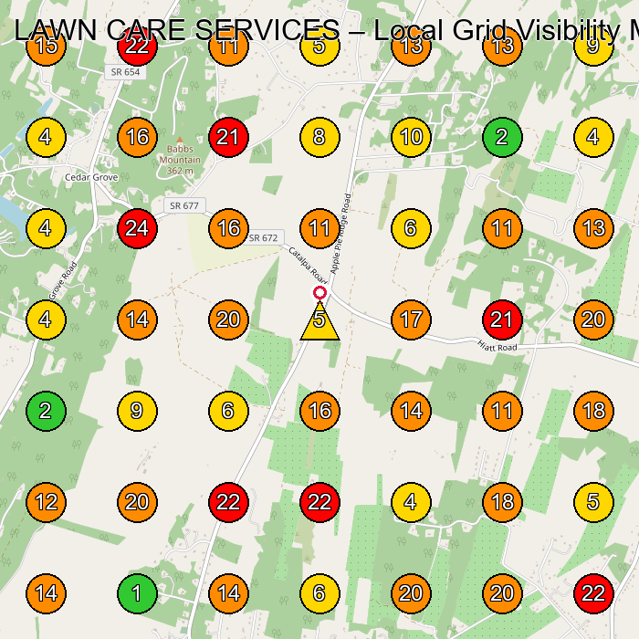 LAWN CARE SERVICES Lawn Care Service GeoGrid ranking map for None